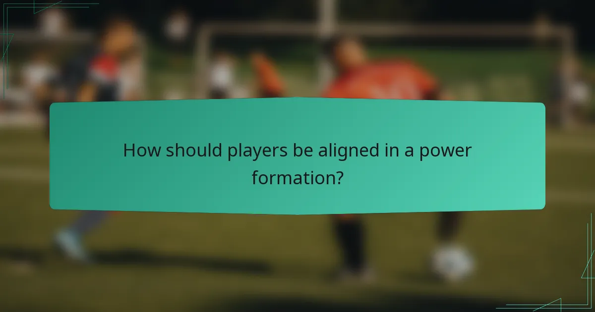 How should players be aligned in a power formation?