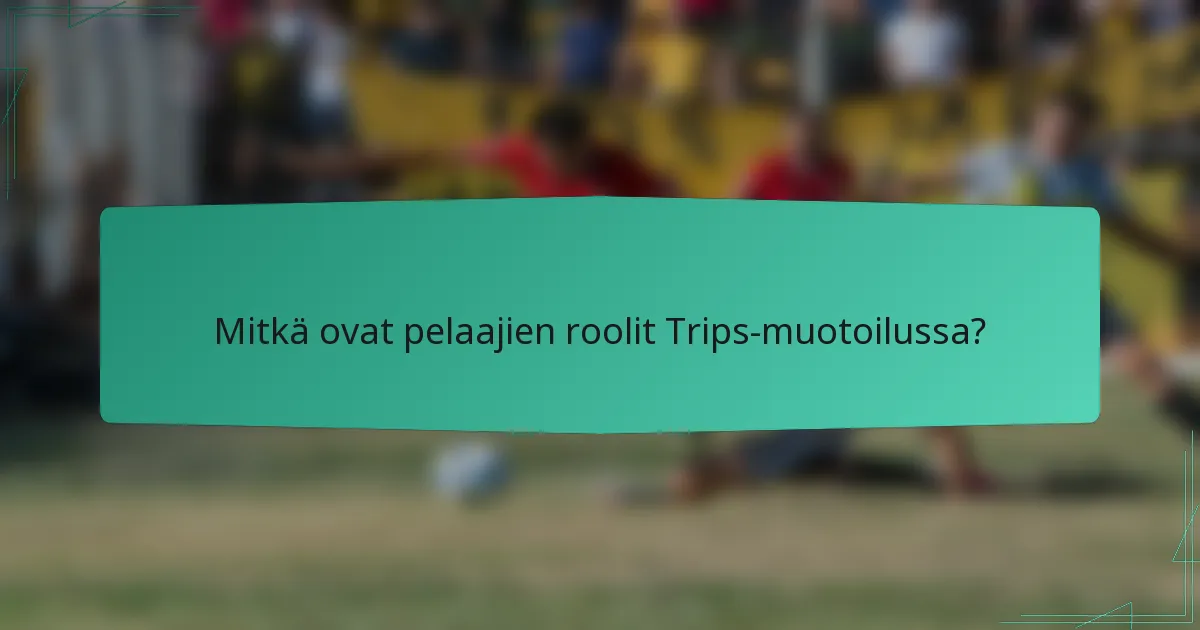 Mitkä ovat pelaajien roolit Trips-muotoilussa?