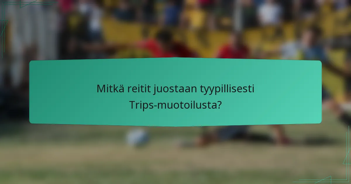 Mitkä reitit juostaan tyypillisesti Trips-muotoilusta?